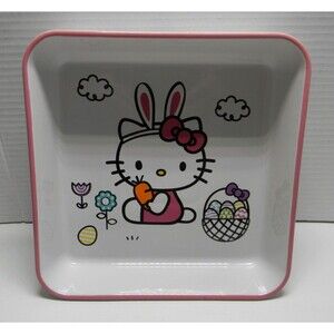Hello Kitty by Sanrio Casserole Dish 9" x 9" Easter Rabbit Eggs NEW